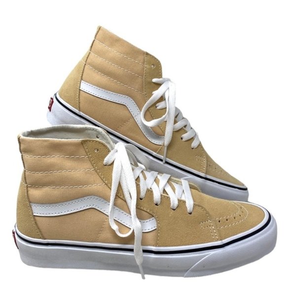 Vans Shoes - VANS Sk8-Hi Tapered Shoes Women's Suede Peach Canvas Sneakers Skate VN0A5KRUBLP